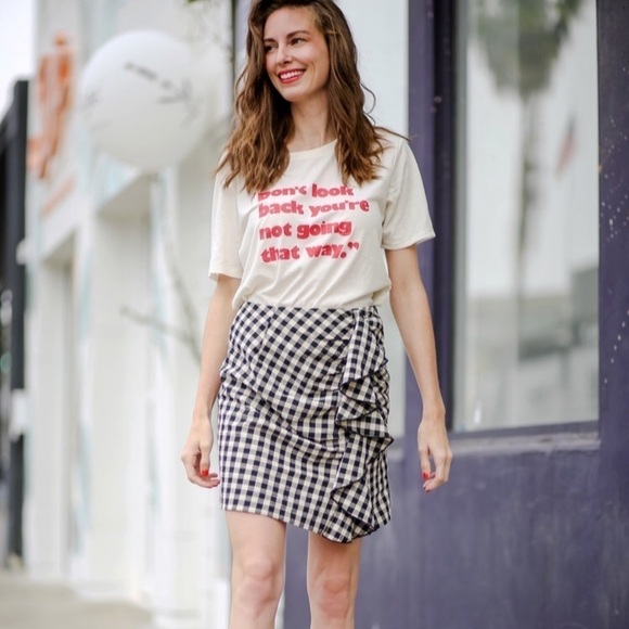 H&M black and white gingham ruffle skirt - Picture 4 of 6
